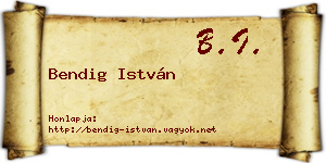 Bendig István névjegykártya